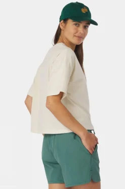 Womens Cropped Mini Embroidery T-Shirt