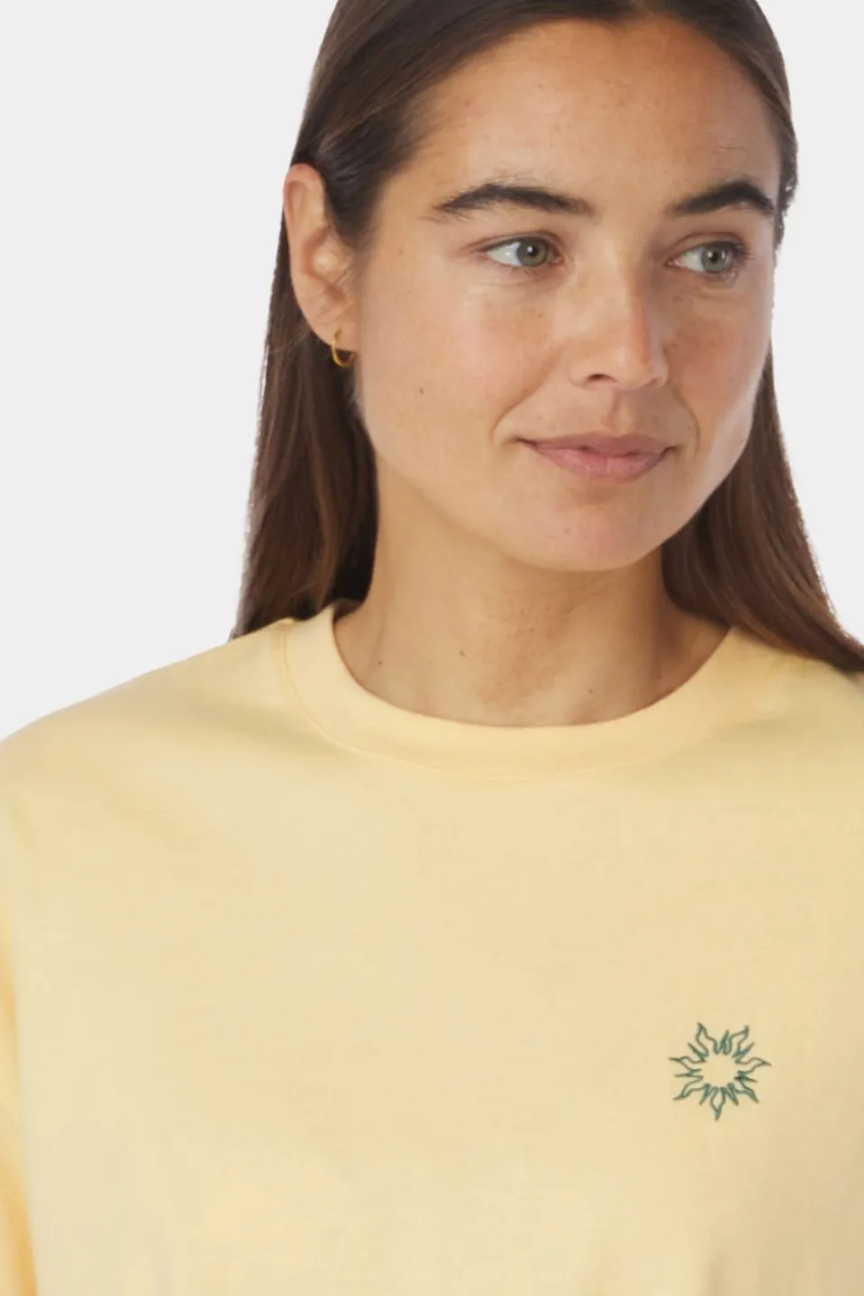 Womens Cropped Mini Embroidery T-Shirt
