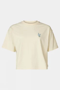 Womens Cropped Mini Embroidery T-Shirt