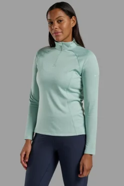 Womens Dart Zip Neck Base Layer Top