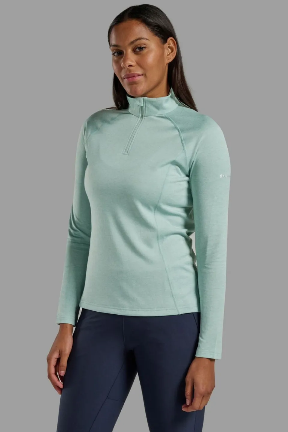 Womens Dart Zip Neck Base Layer Top