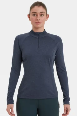 Womens Dart Zip Neck Base Layer Top