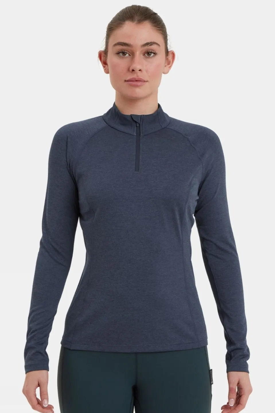 Womens Dart Zip Neck Base Layer Top