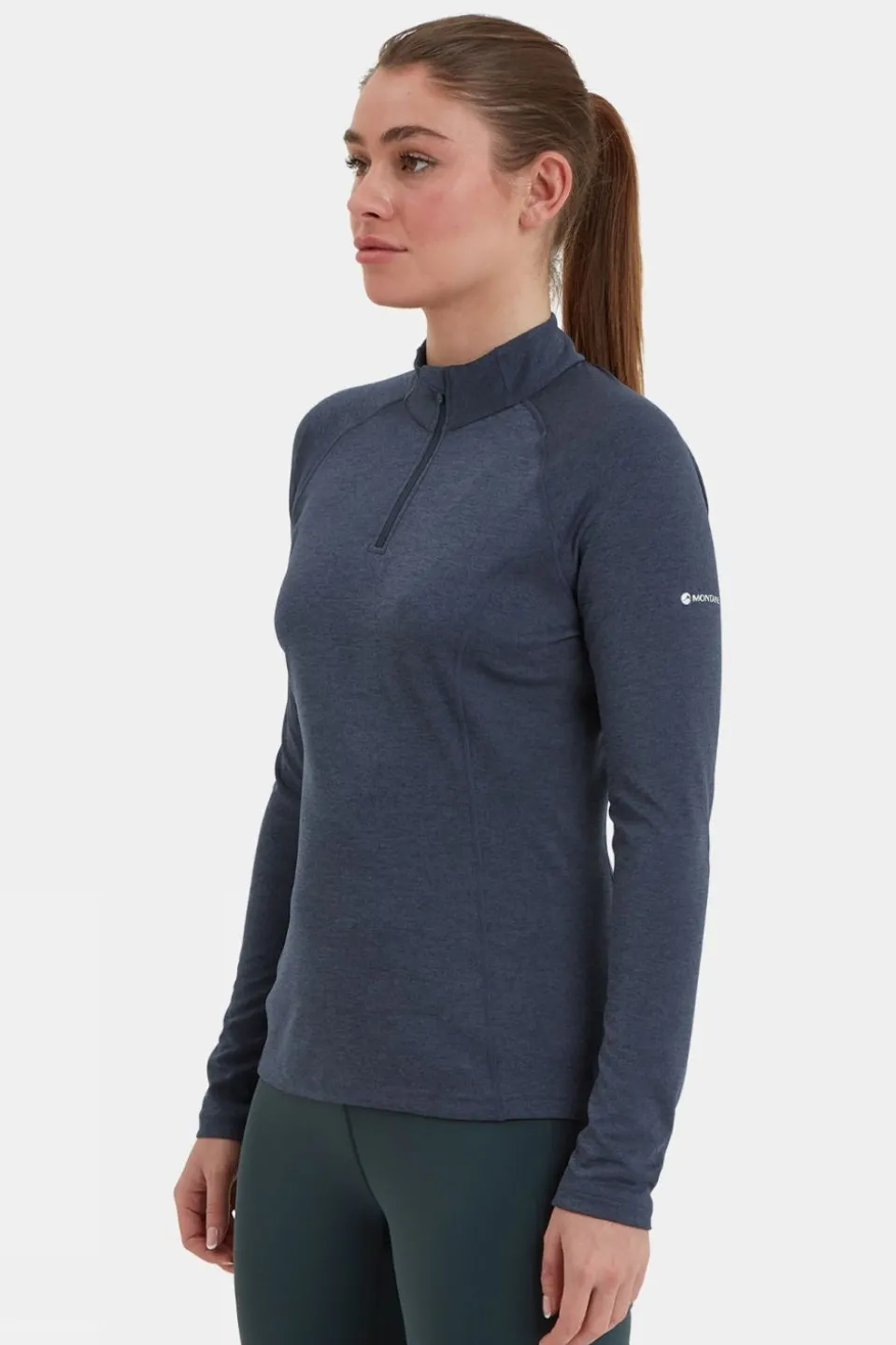 Womens Dart Zip Neck Base Layer Top