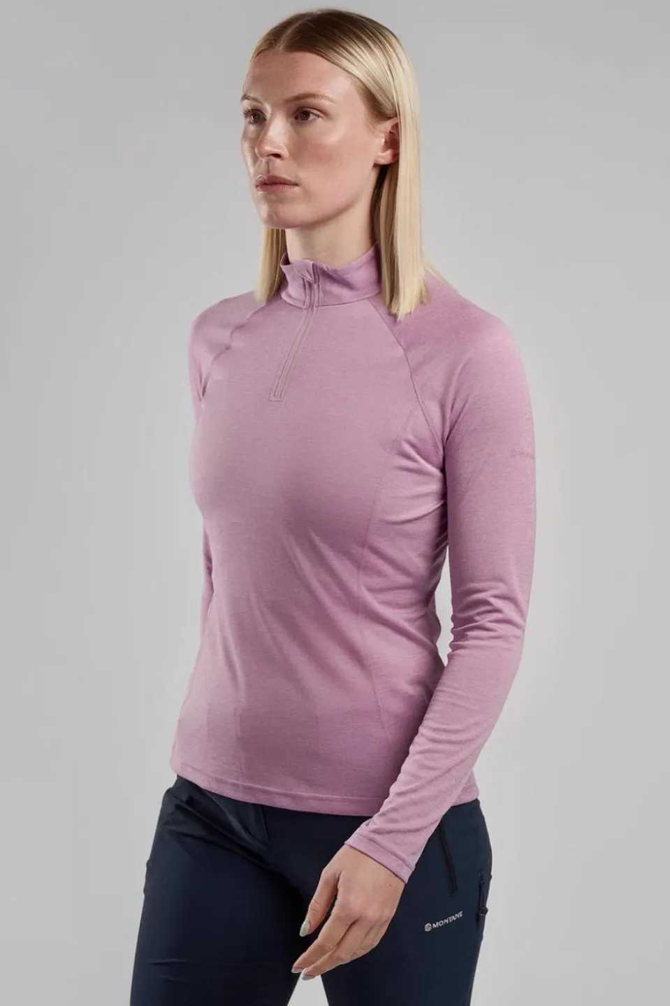 Womens Dart Zip Neck Base Layer Top