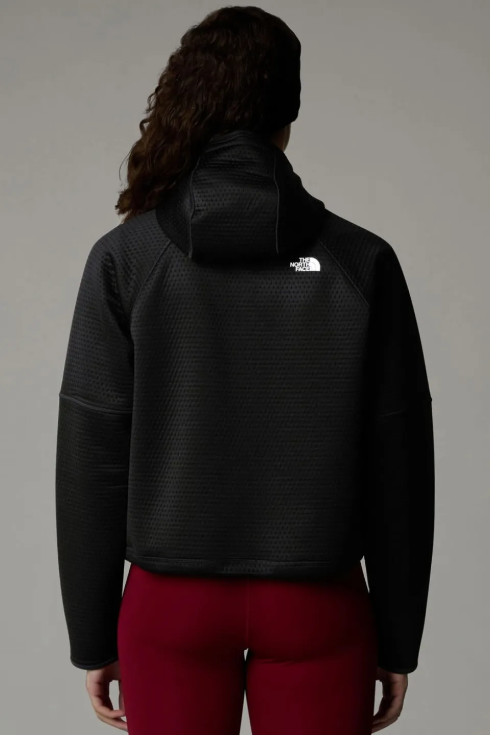 Womens Dotknit Thermal Full Zip Hoodie Fleece Jacket