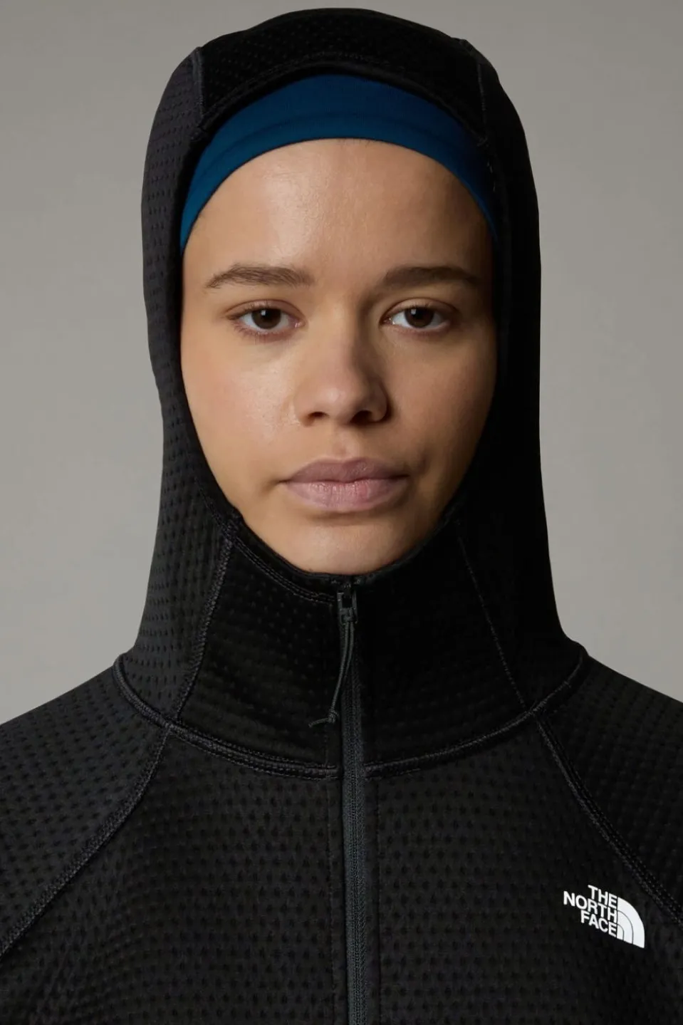 Womens Dotknit Thermal Full Zip Hoodie Fleece Jacket