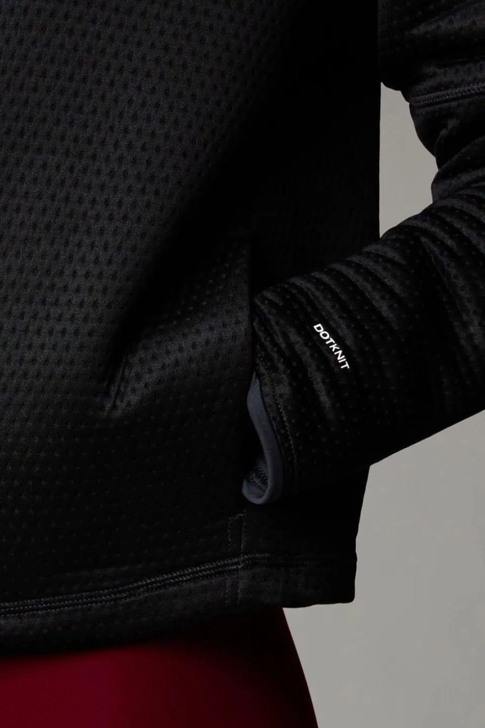 Womens Dotknit Thermal Full Zip Hoodie Fleece Jacket