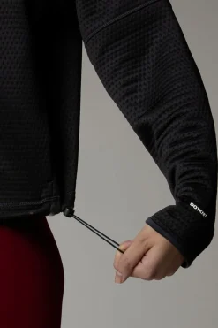 Womens Dotknit Thermal Full Zip Hoodie Fleece Jacket