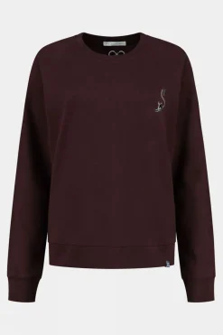 Womens Embroidered Blue Fleece Sweater