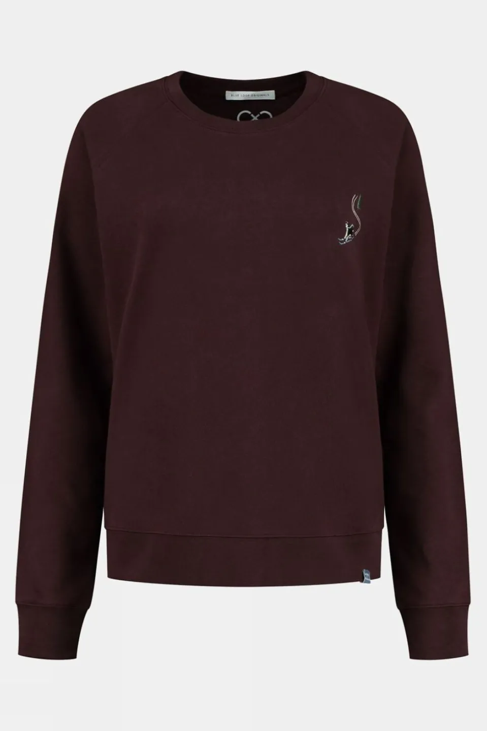 Womens Embroidered Blue Fleece Sweater