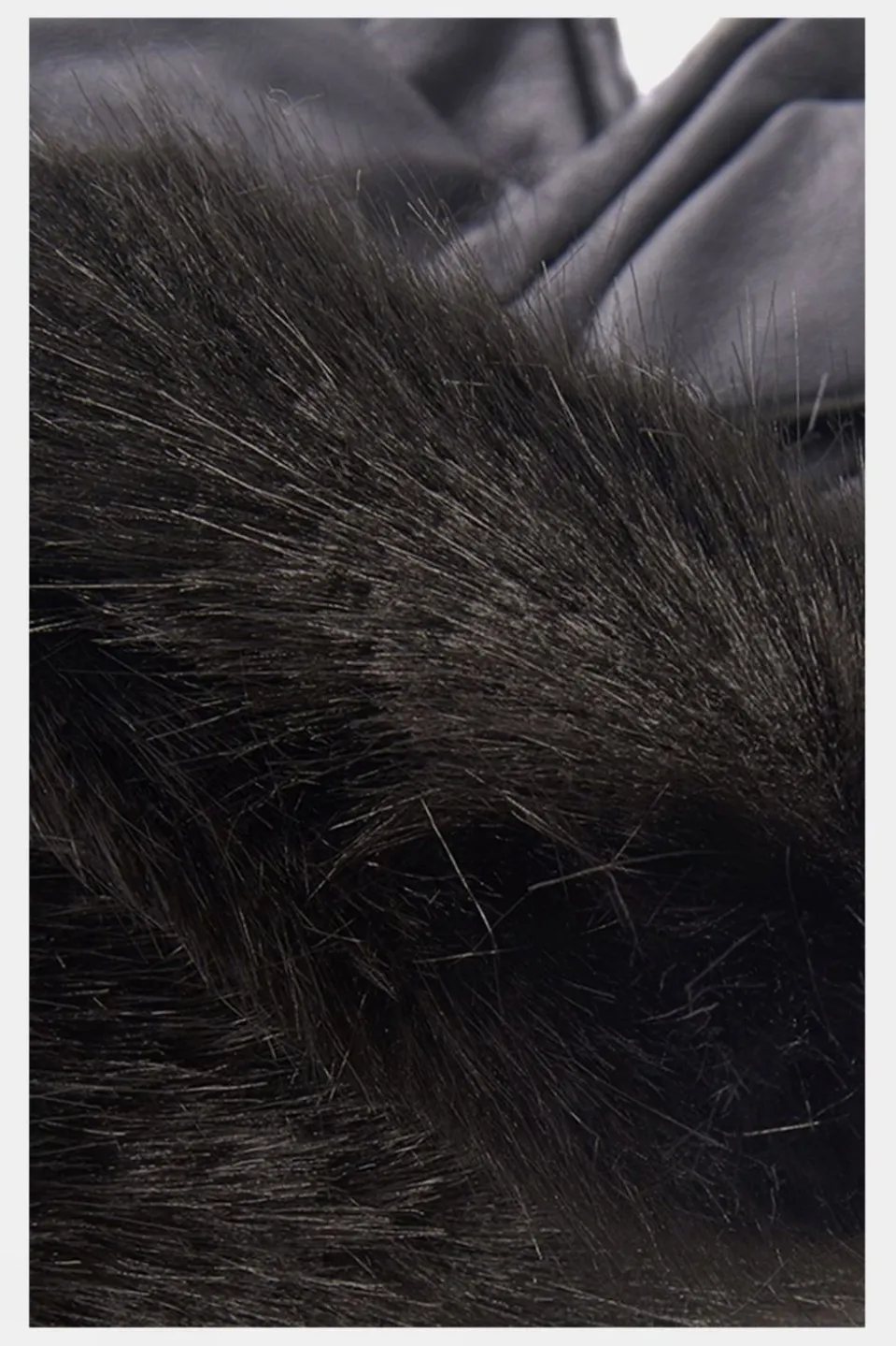 Womens Faux Fur Trimmed Leather Gloves