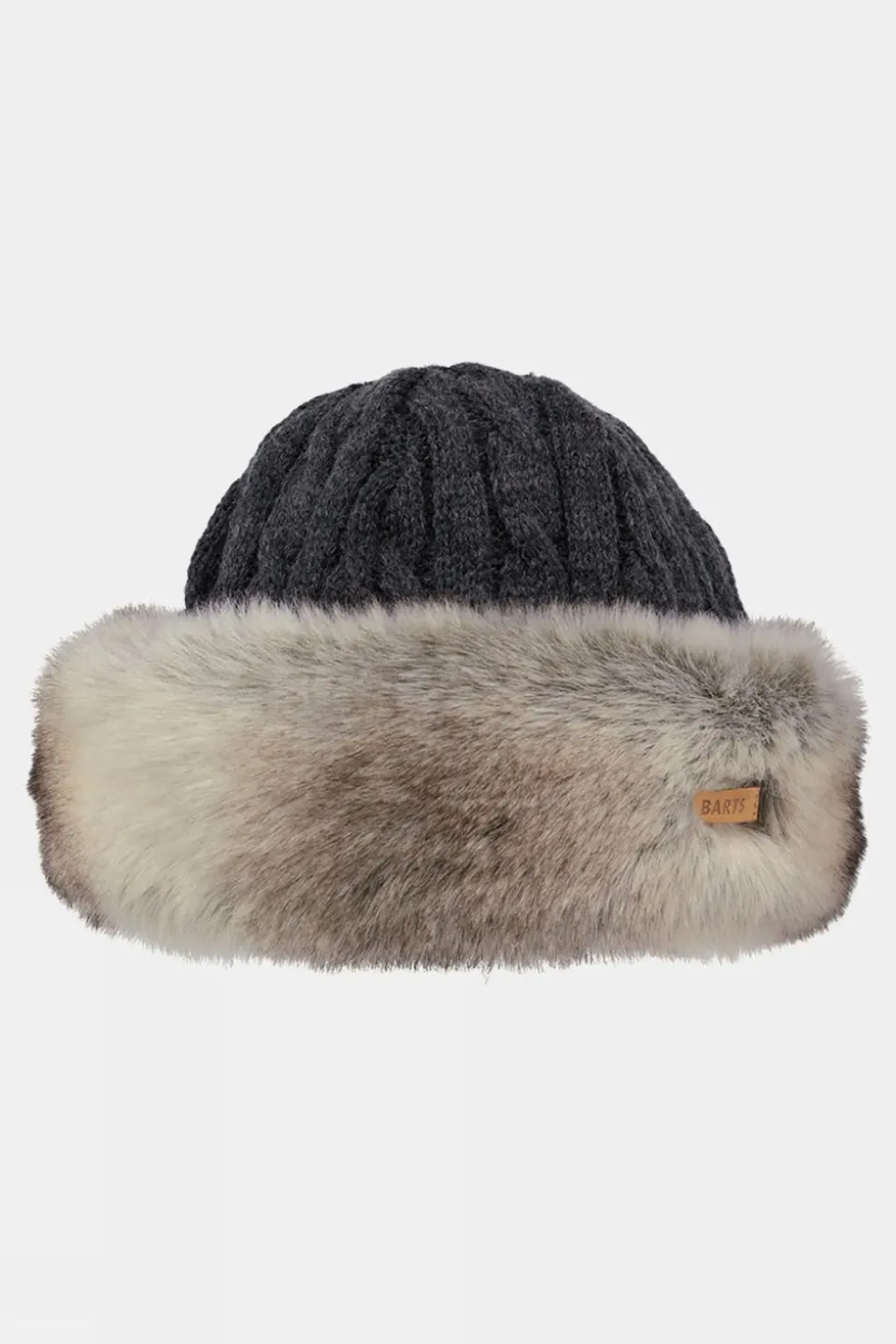 Womens Fur Cable Bandhat Beanie
