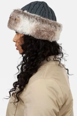 Womens Fur Cable Bandhat Beanie