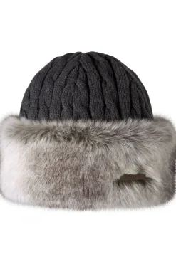 Womens Fur Cable Bandhat Beanie