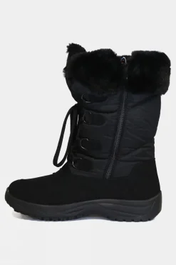 Womens Fur Trim Traction Snow Boots