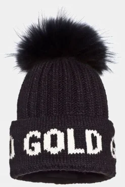 Womens Hodd Faux Pom Beanie