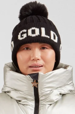 Womens Hodd Faux Pom Beanie