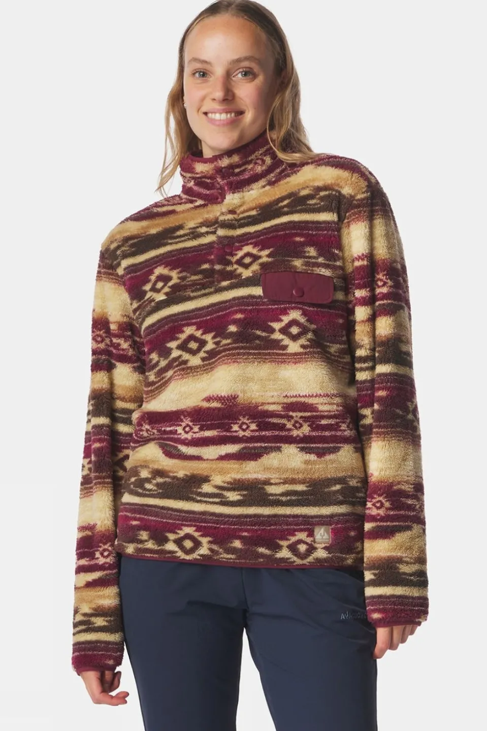 Womens Leiria Printed Snap Half Zip Fleece