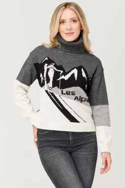 Womens Les Alpes Turtleneck Knitted Sweater