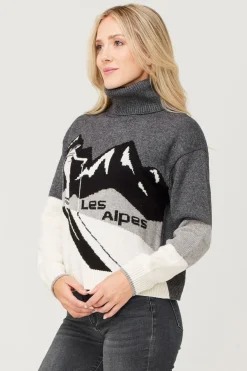 Womens Les Alpes Turtleneck Knitted Sweater