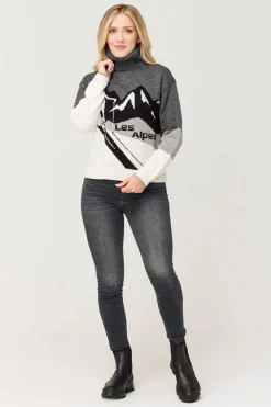 Womens Les Alpes Turtleneck Knitted Sweater
