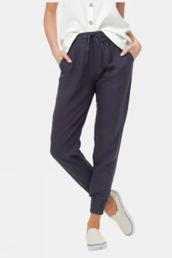 Womens Linen Thruline Jogger Trousers