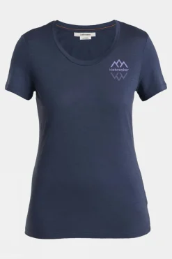 Womens Merino 150 Tech Lite III Scoop T-Shirt - Icebreaker Logo Reflections