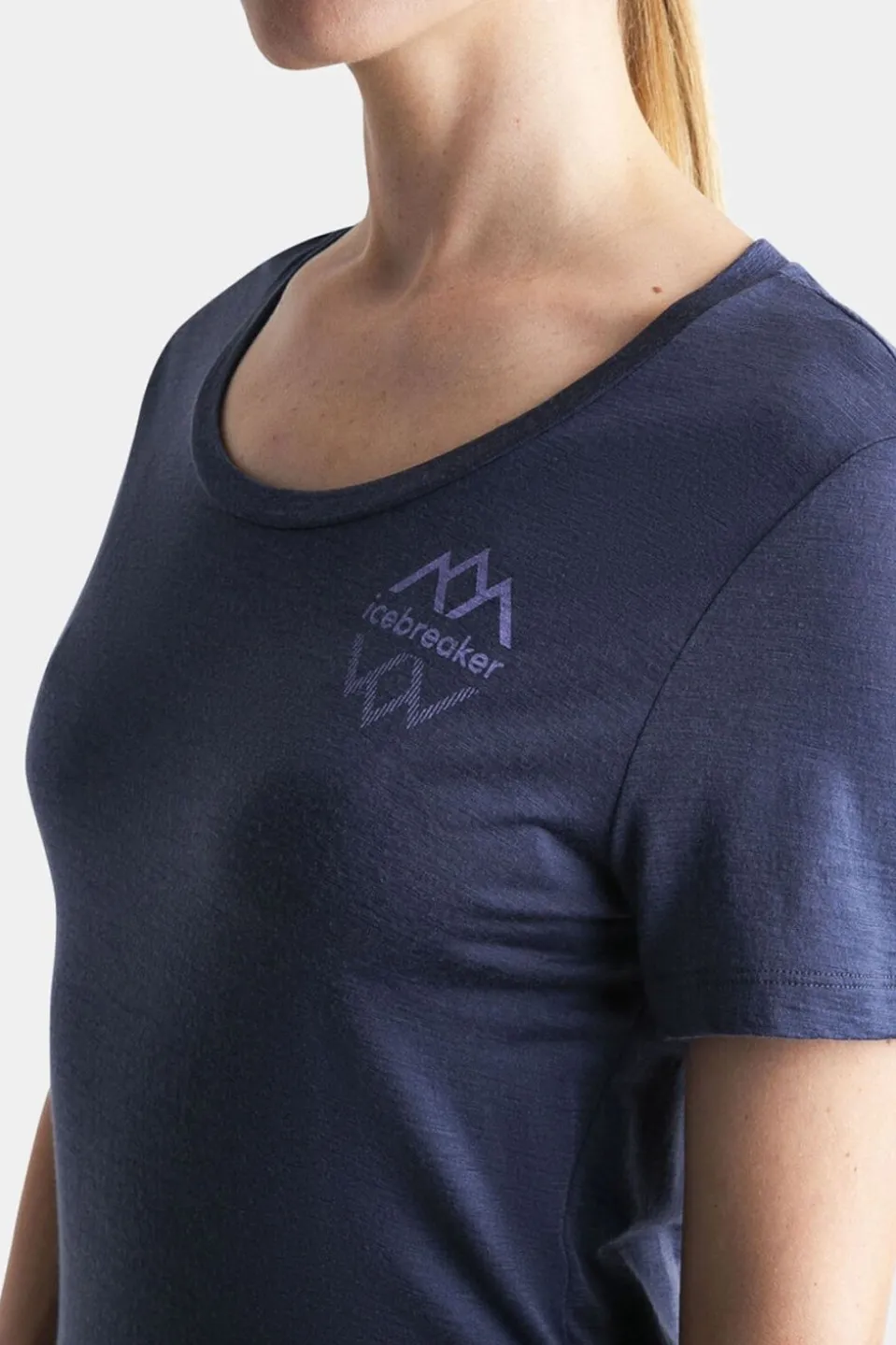 Womens Merino 150 Tech Lite III Scoop T-Shirt - Icebreaker Logo Reflections