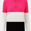 Womens Merino Three Colourblock Half Zip Fleece Top