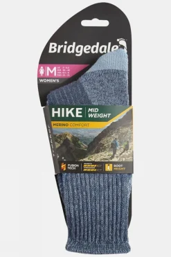 Womens Midweight Merino Comfort Crew Socks