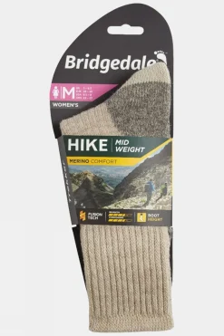 Womens Midweight Merino Comfort Crew Socks