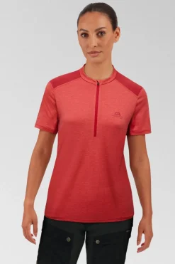 Womens Nava Short Sleeve Zip Top
