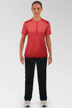 Womens Nava Short Sleeve Zip Top