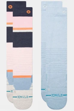 Womens Powdered Mid Poly Snow Socks (2 Pack)