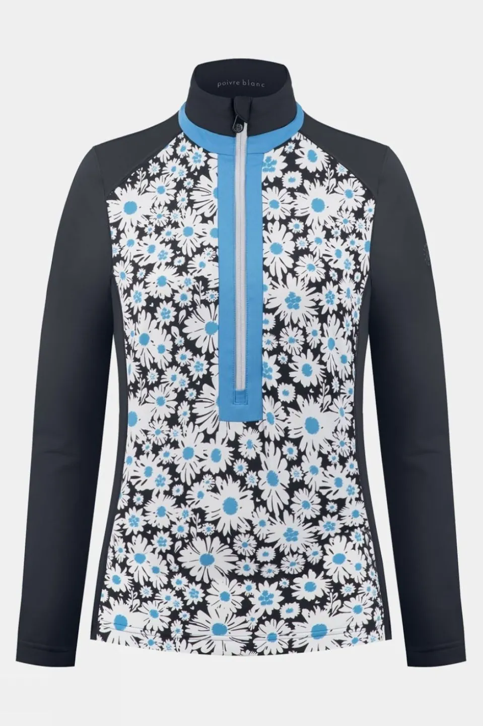 Womens Printed Stretch Half Zip Top