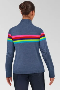 Womens Rainbow Merino Midlayer Top