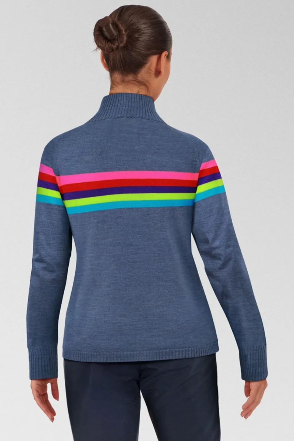 Womens Rainbow Merino Midlayer Top