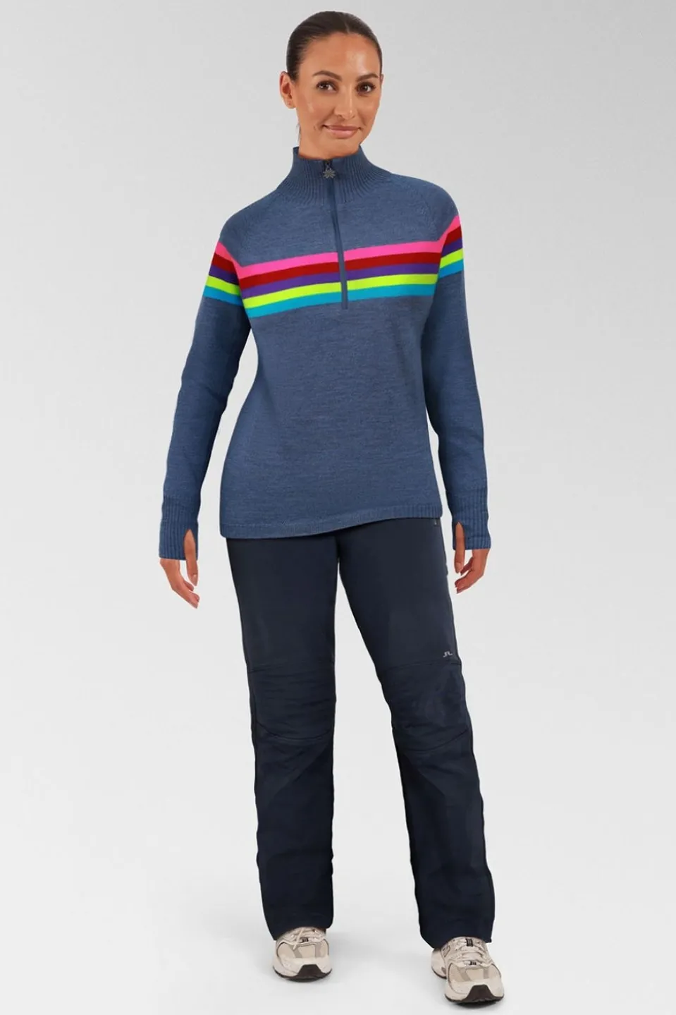 Womens Rainbow Merino Midlayer Top