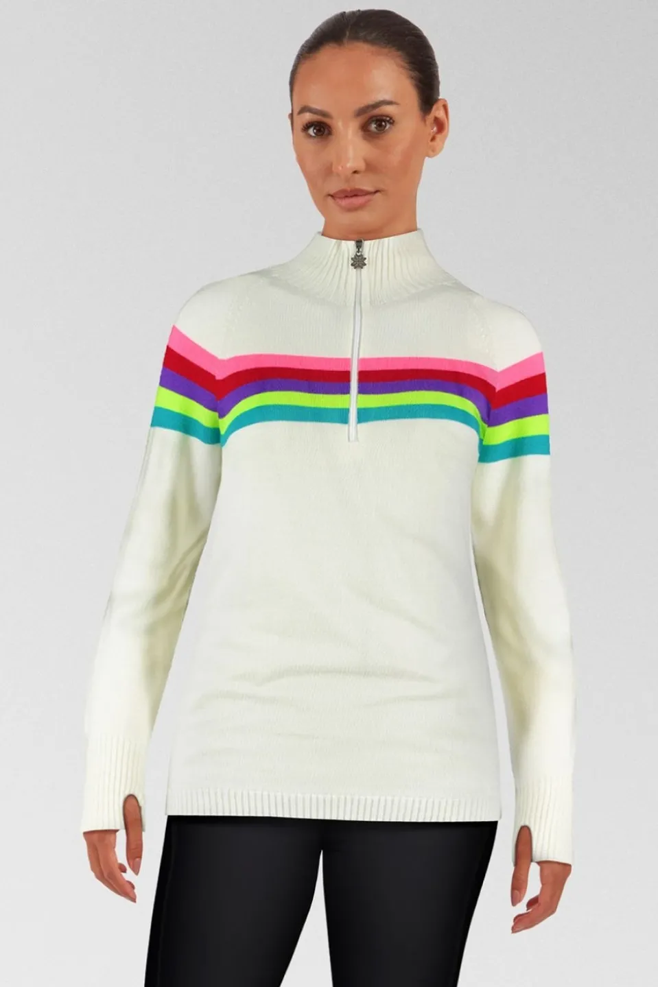 Womens Rainbow Merino Midlayer Top