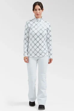 Womens Rebecca Monogram Half Zip Base Layer Top