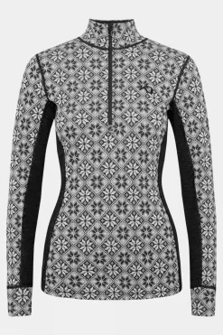 Womens Rose Half Zip Plus Size Base Layer Top