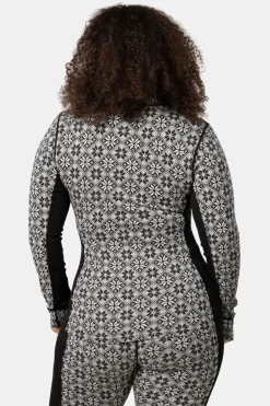 Womens Rose Half Zip Plus Size Base Layer Top