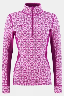 Womens Rose Half-Zip Base Layer Top