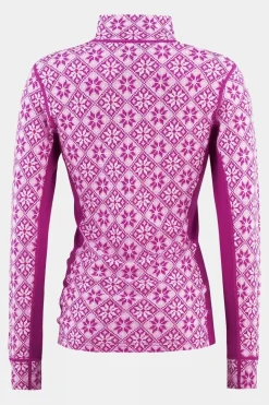 Womens Rose Half-Zip Base Layer Top