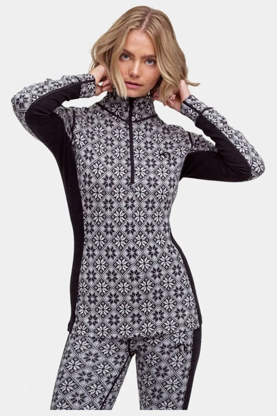 Womens Rose Half-Zip Base Layer Top