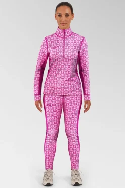 Womens Rose Half-Zip Base Layer Top