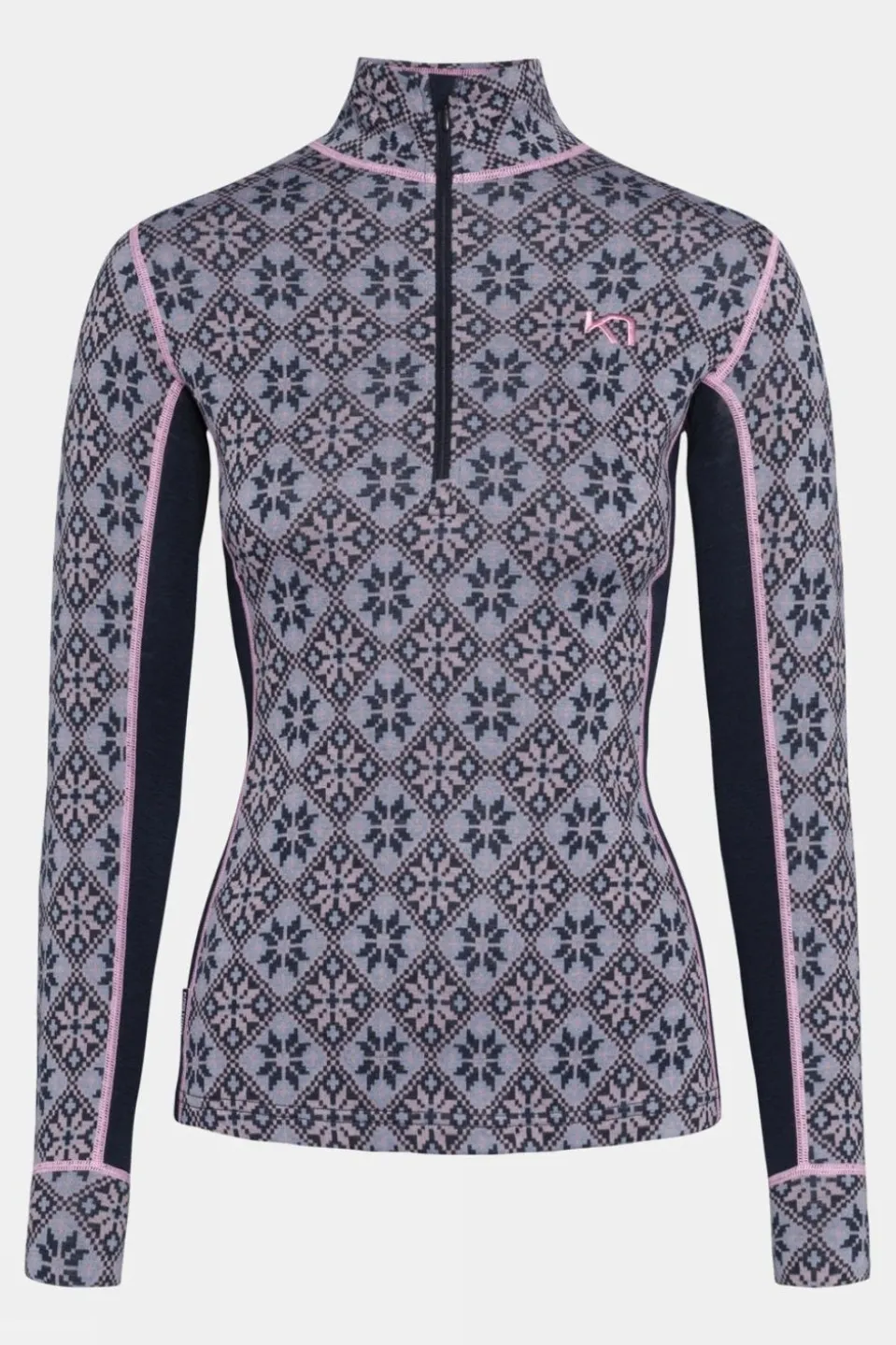 Womens Rose Half-Zip Base Layer Top