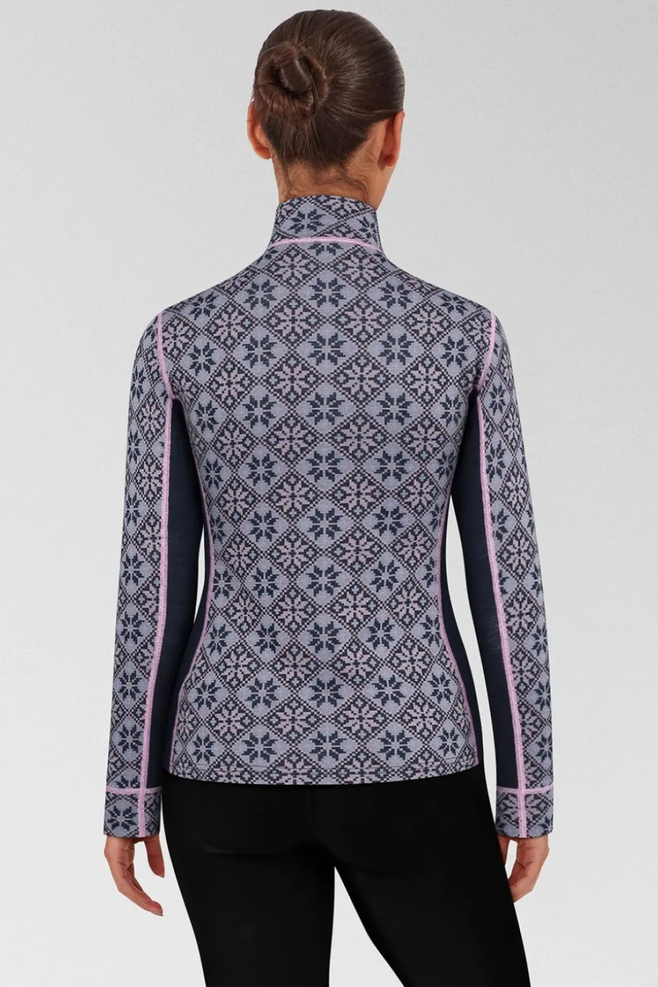 Womens Rose Half-Zip Base Layer Top