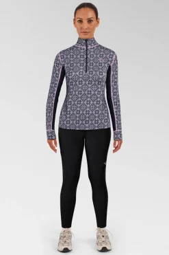 Womens Rose Half-Zip Base Layer Top